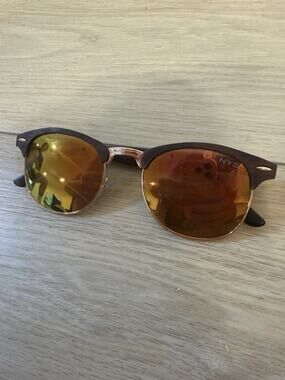 NYS Sunglasses 2721-79 CAT.3 Wood Frames Gold And Brown